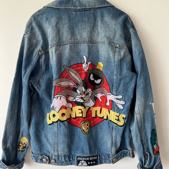 Zara Rare Looney Tunes Denim Jacket - S - Picture 1 of 7